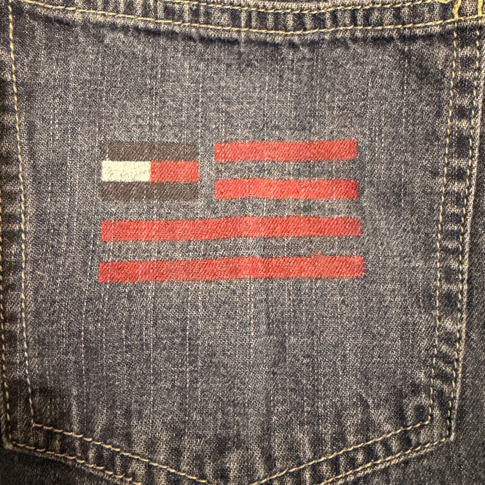 women’s Denim Jeans with Red Flag Detail
